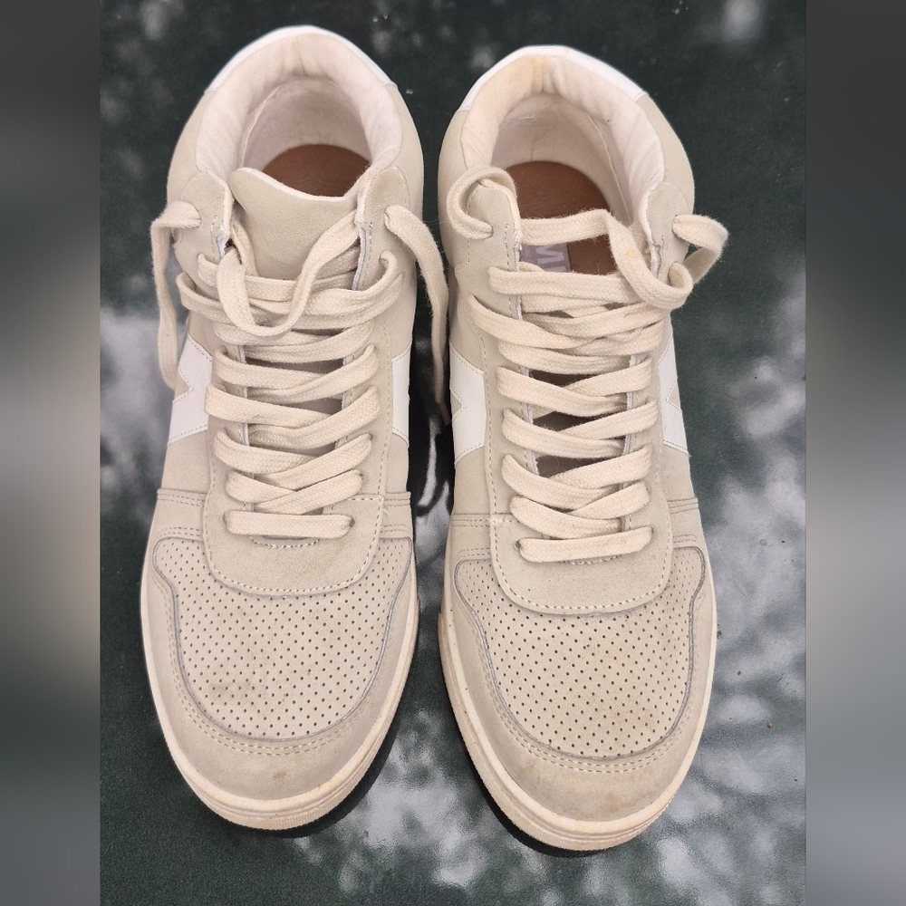MIA Tan and White Sneakers with Breathable Design